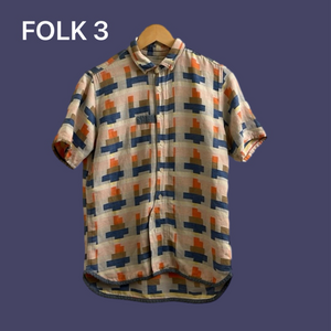 Folk Designer Sample Button up Geometric Shirt 3